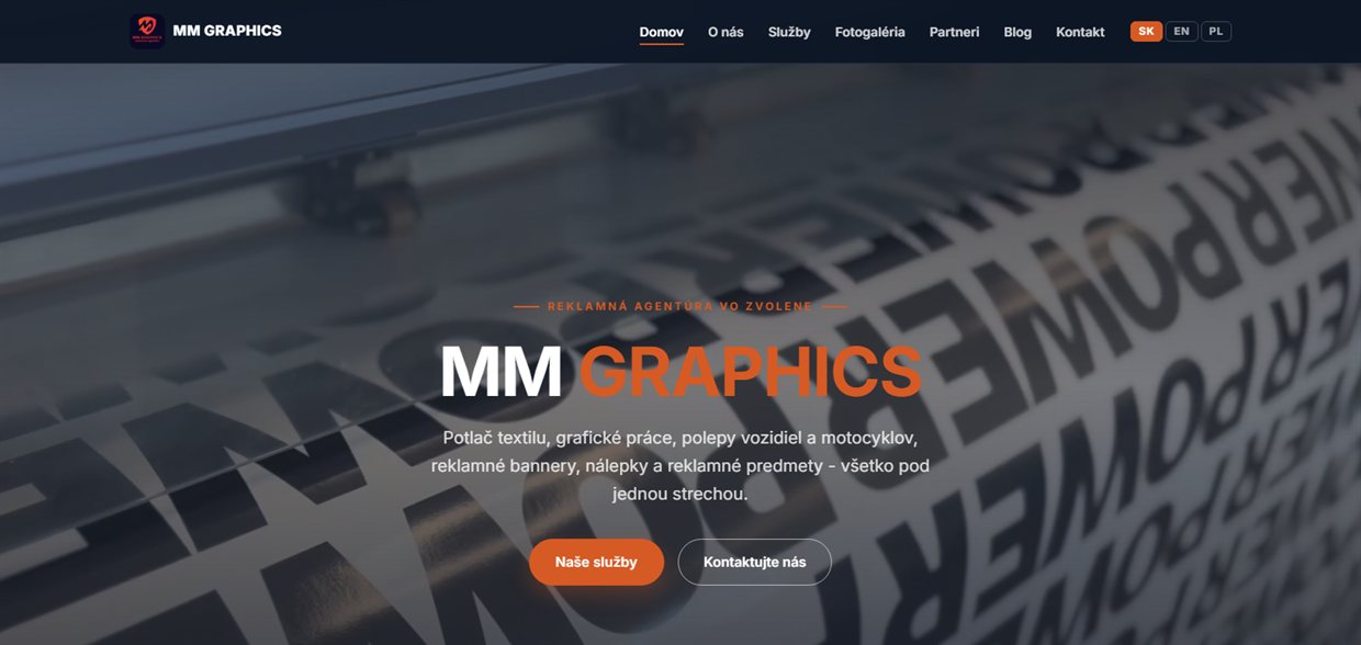 MM Graphics — nový web reklamnej agentúry zo Zvolena